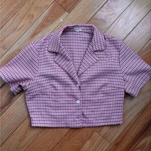 3/$20 Brandy Melville cropped button up Sz Small